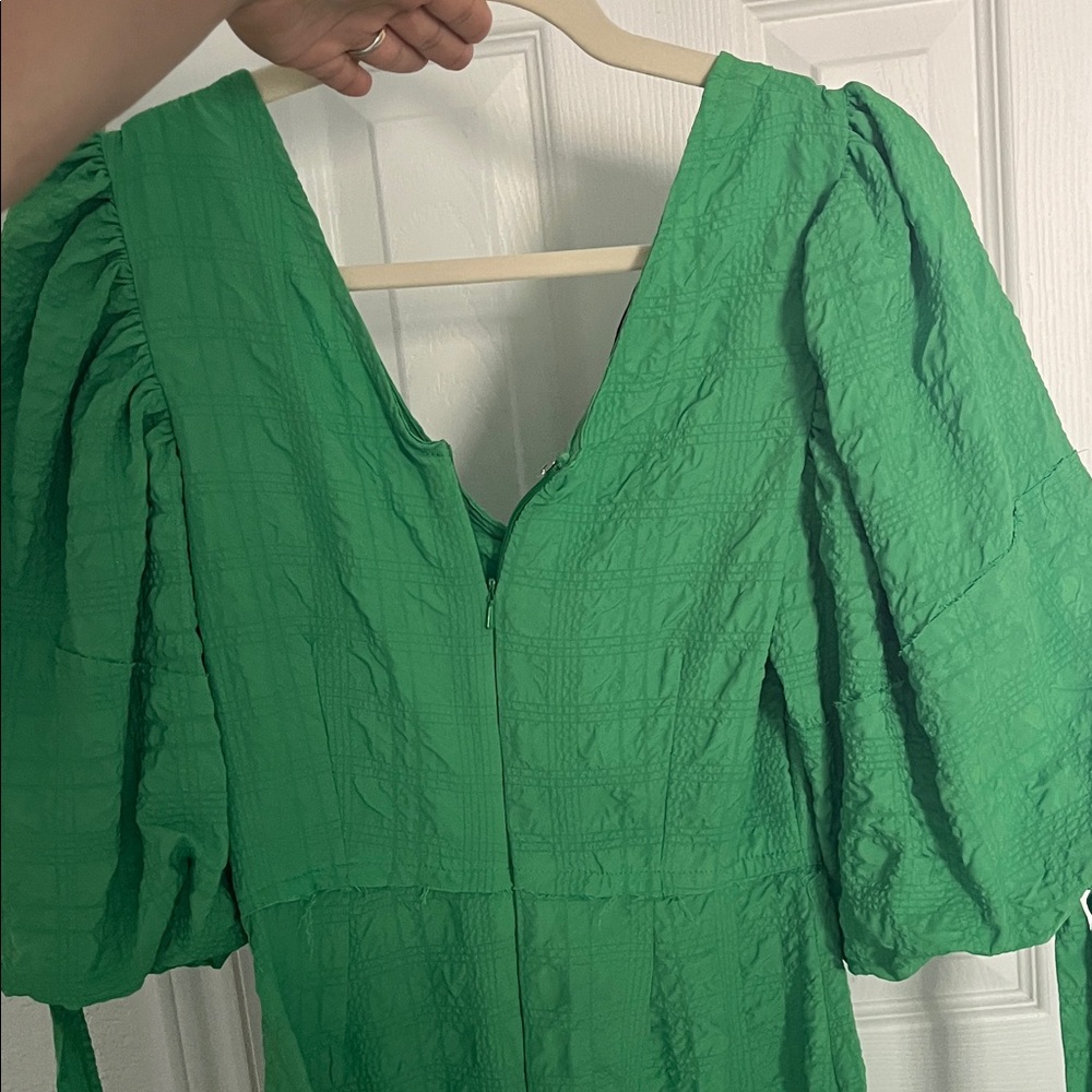 TOPSHOP textured green dress (4) - Picture 6 of 9